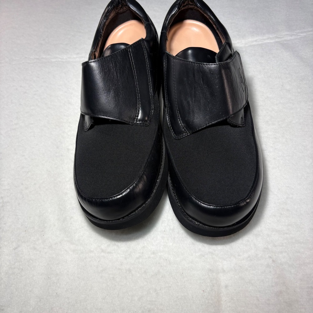 Propet‎ MPED15 Mens Black Leather Hook Loop Walking Loafers 13 XX 5E Extra Wide